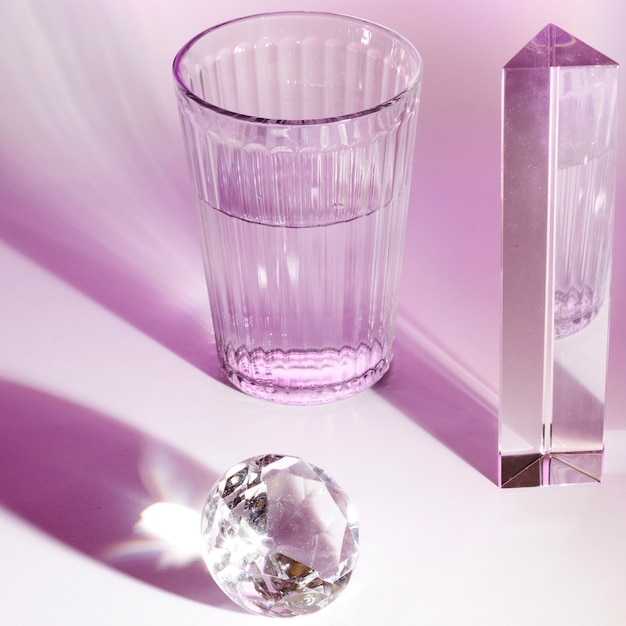 Crystal piece under warm interior light