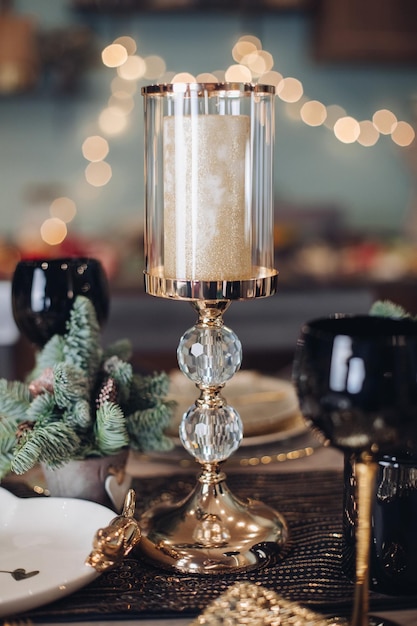 Stemware under candlelight