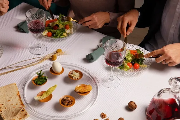 A stylist's plan drawing beside a set dinner table